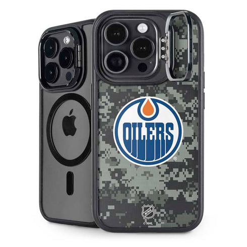 NHL Edmonton Oilers Camo iPhone 15 Pro Kickstand Case